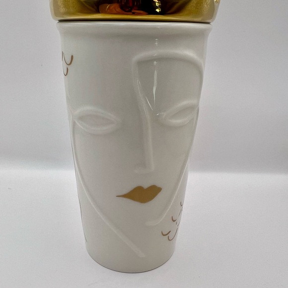Starbucks Siren Ceramic Travel Mug with Gold Crown Lid 2016 - Picture 2 of 9